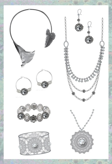 Feminine Floral Metal Jewelry Collection
